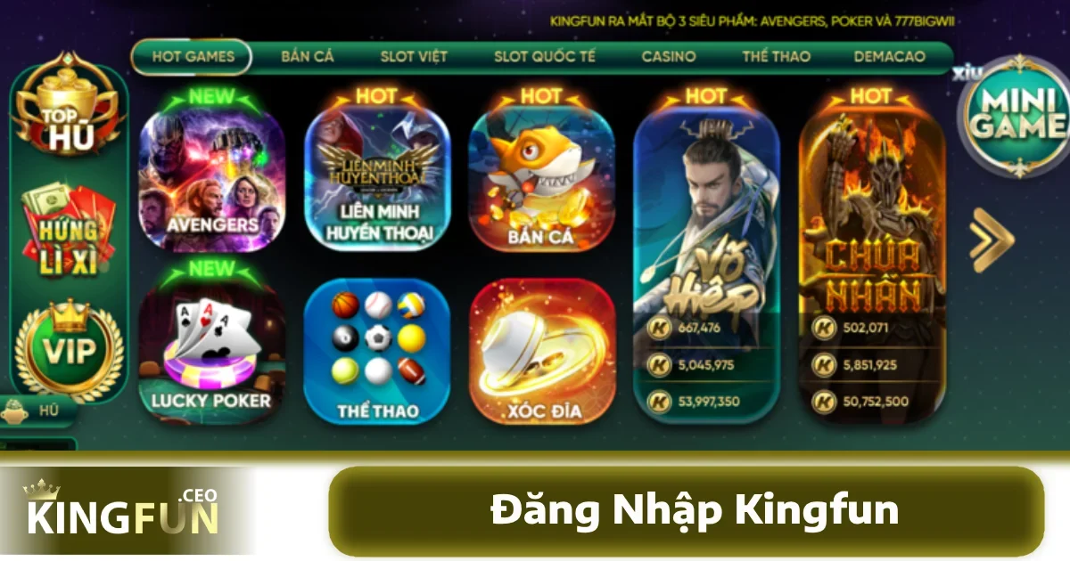 Đăng Nhập Kingfun 3 Đăng nhập KINGFUN trên ứng dụng di động